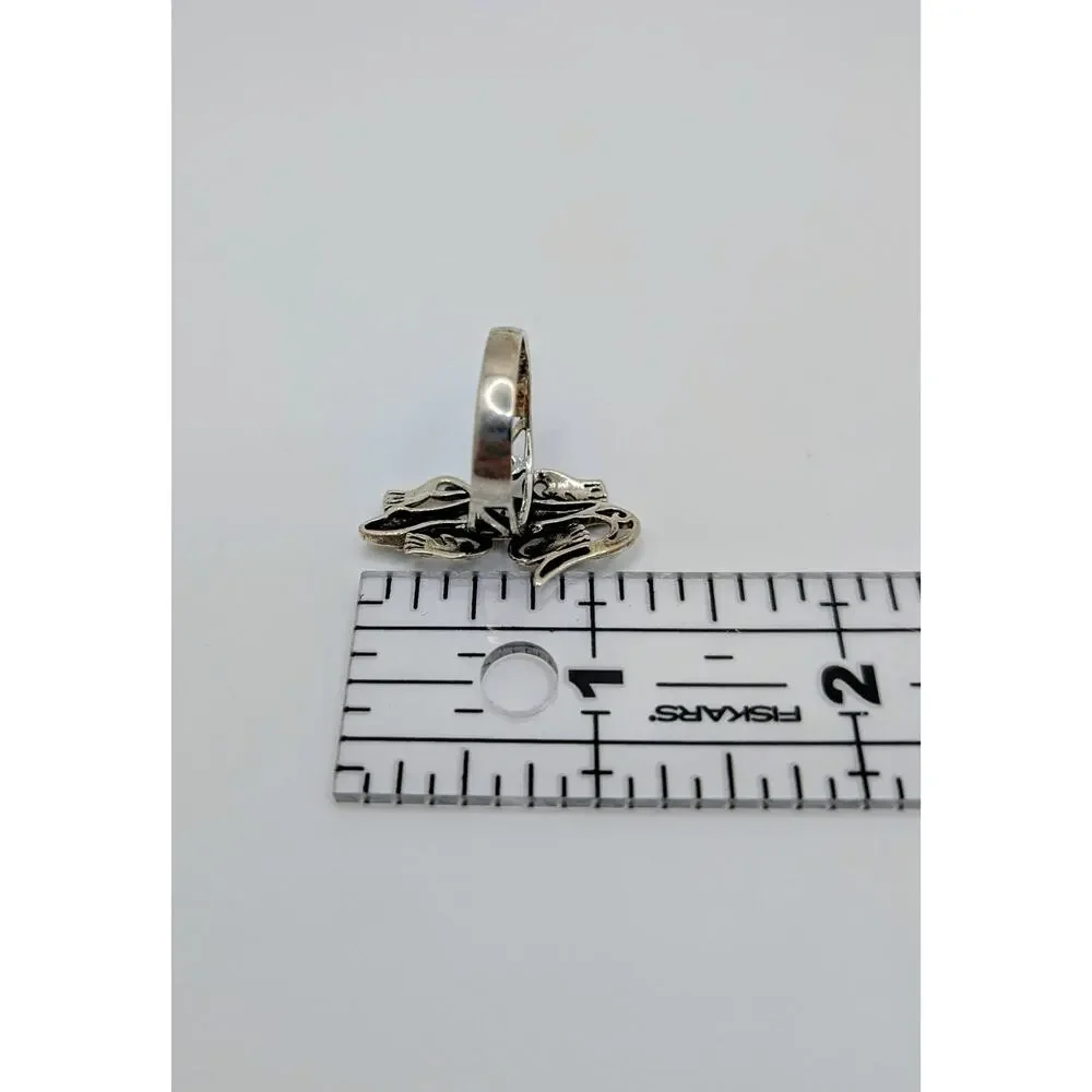Gecko Lizard Sterling Silver Open Work Filigree Statement Ring Size 9.75